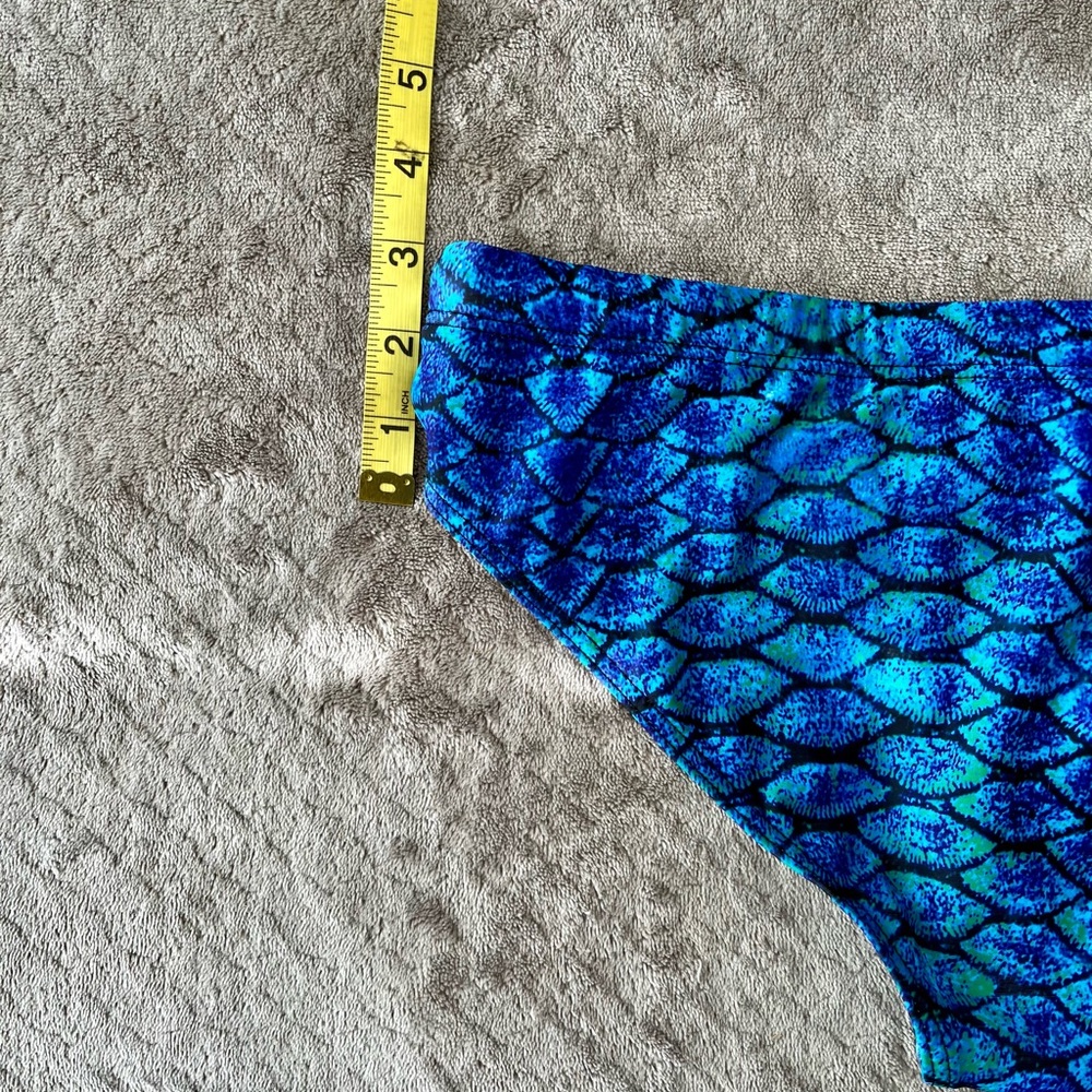 Blue Patterned Men's Swim Trunks - Picture 7 of 7